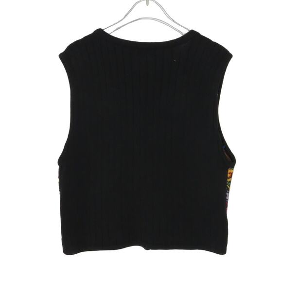 Vintage Liz Claiborne Retro Exploded Knit Rainbow Grandpa Vest Small - Picture 3 of 4